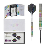 Unicorn James Wade Code darts set with gift-style packaging and complete dart setup.