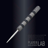 James Wade Phase 1 Purist Steel Tip Darts angled product image displaying the barrel profile, grip layout, and design features
