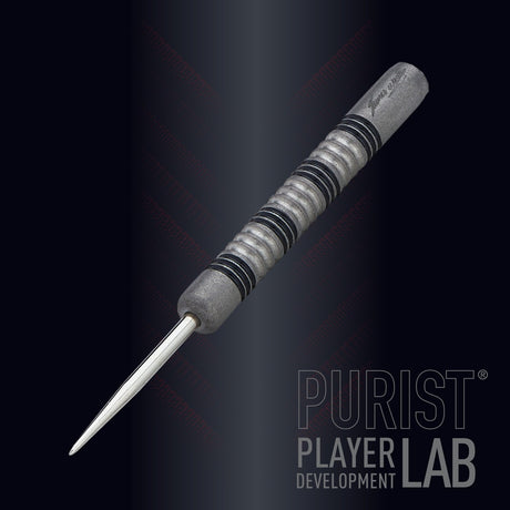James Wade Phase 1 Purist Steel Tip Darts angled product image displaying the barrel profile, grip layout, and design features