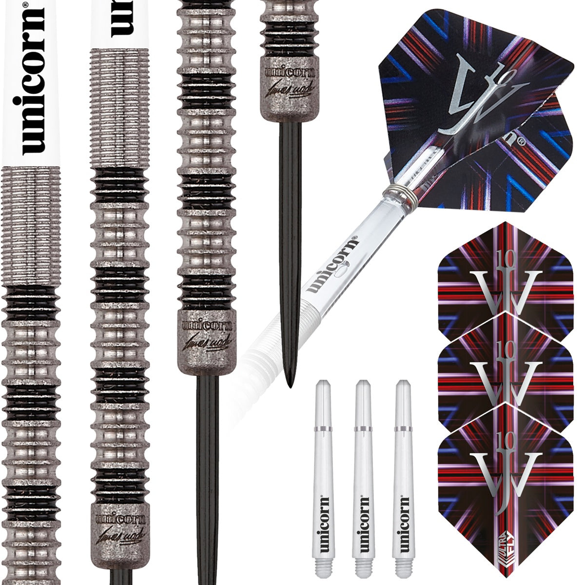 Unicorn James Wade Premier 90% Tungsten Steel Tip Darts – Double