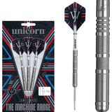 James Wade The Machine 04 Steel Tip Darts main product image showing the darts, packaging, flights, shafts, and included accessories