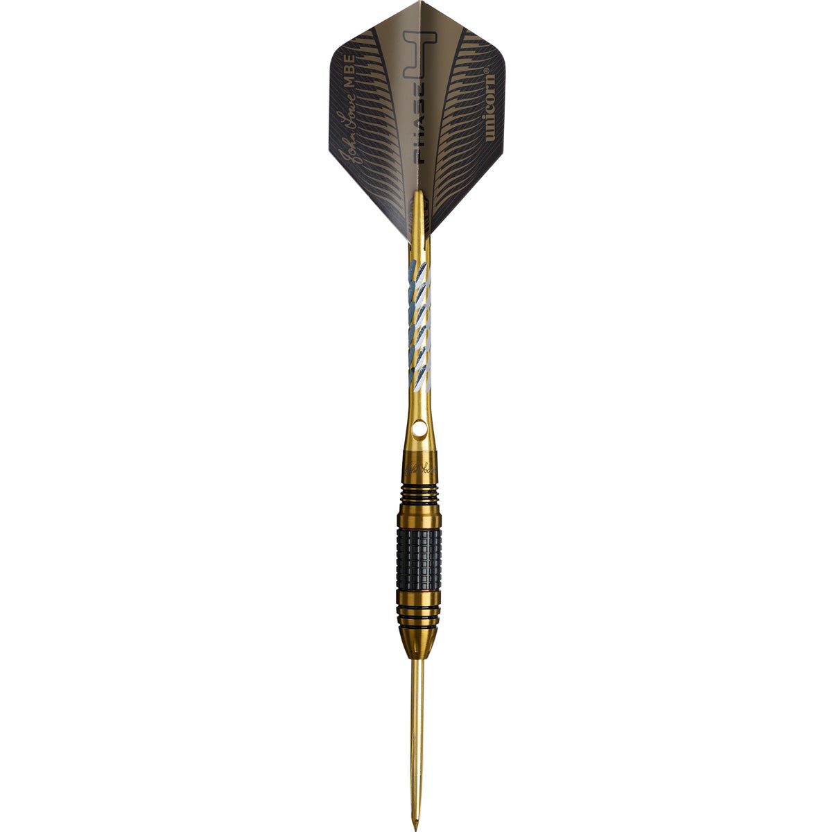 John Lowe Phase 4 World Champion Steel Tip Darts straight barrel profile image showing the full length design, grip positioning, and barrel geometry