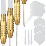 John Lowe Phase 2 Gold Shark Grip Purist 90% Tungsten Steel Tip Darts by Unicorn