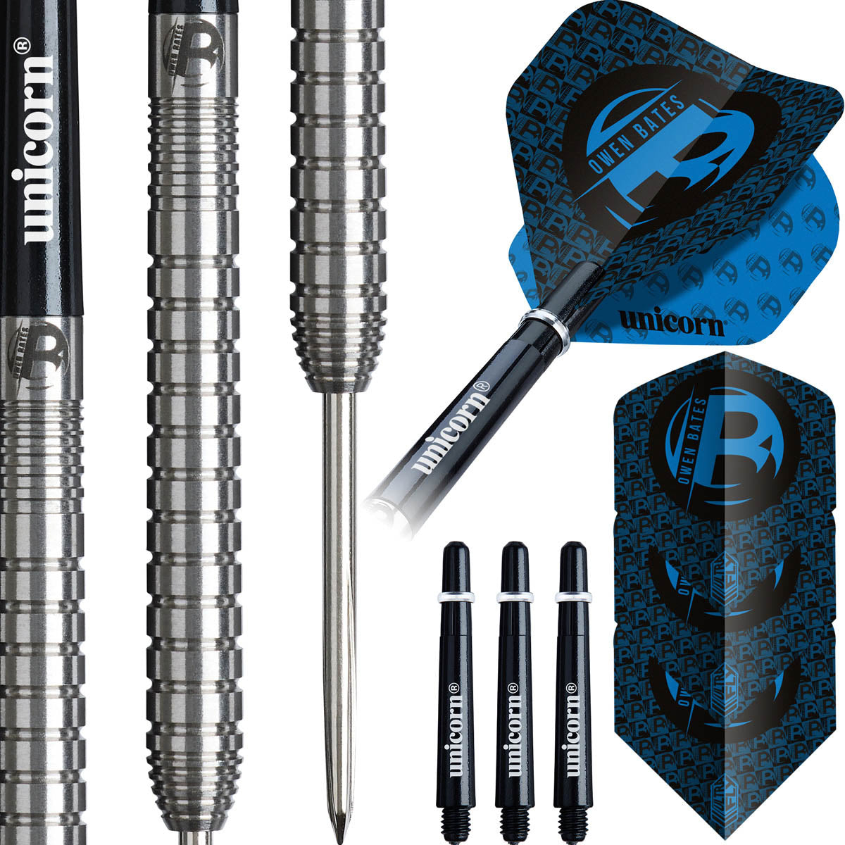 Owen Bates Steel Tip Darts contents image displaying everything included inside the package
