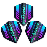 Prodigy Ultrafly BW Dart Flights by Unicorn showing multiple angles of all 3 dart flights on a white background.