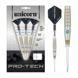 Unicorn Protech Style 2 dart set with 90% tungsten barrels and Ultrafly flights – precision engineered for serious players.
