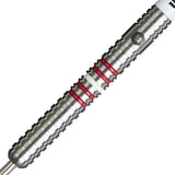 Ralfs Laumanis Steel Tip Darts close up image showing detailed grip patterns, machining, coating, and precision craftsmanship