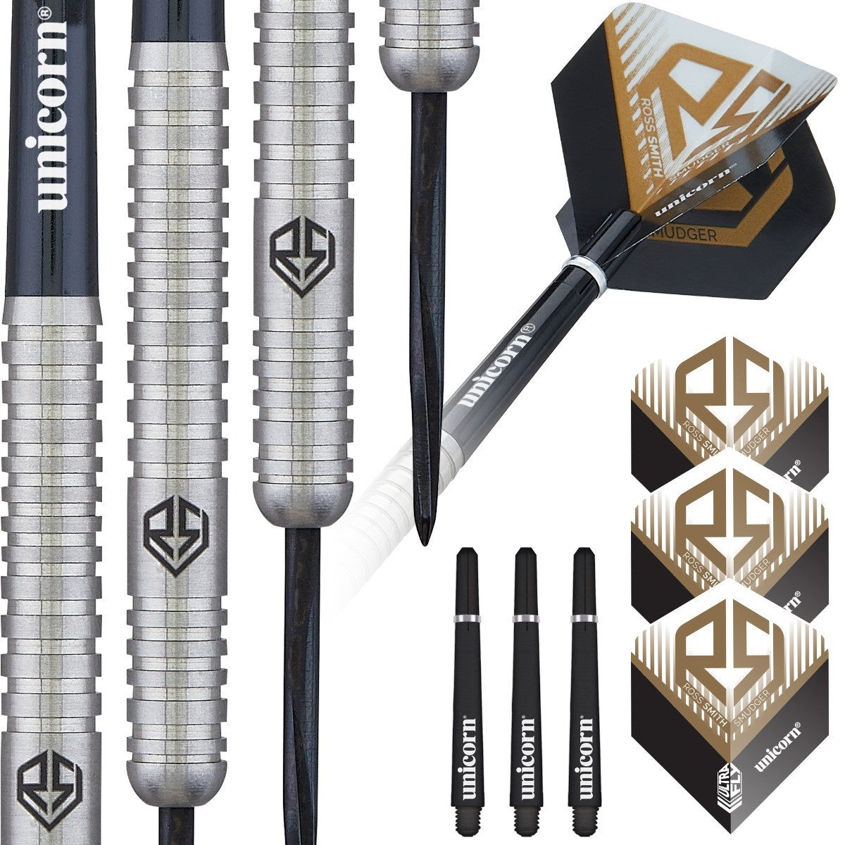 Ross Smith Natural Steel Tip Darts contents image displaying everything included inside the package