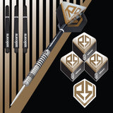 Ross Smith Smudger Steel Tip Darts branded contents image displaying the darts and included accessories alongside Unicorn branding