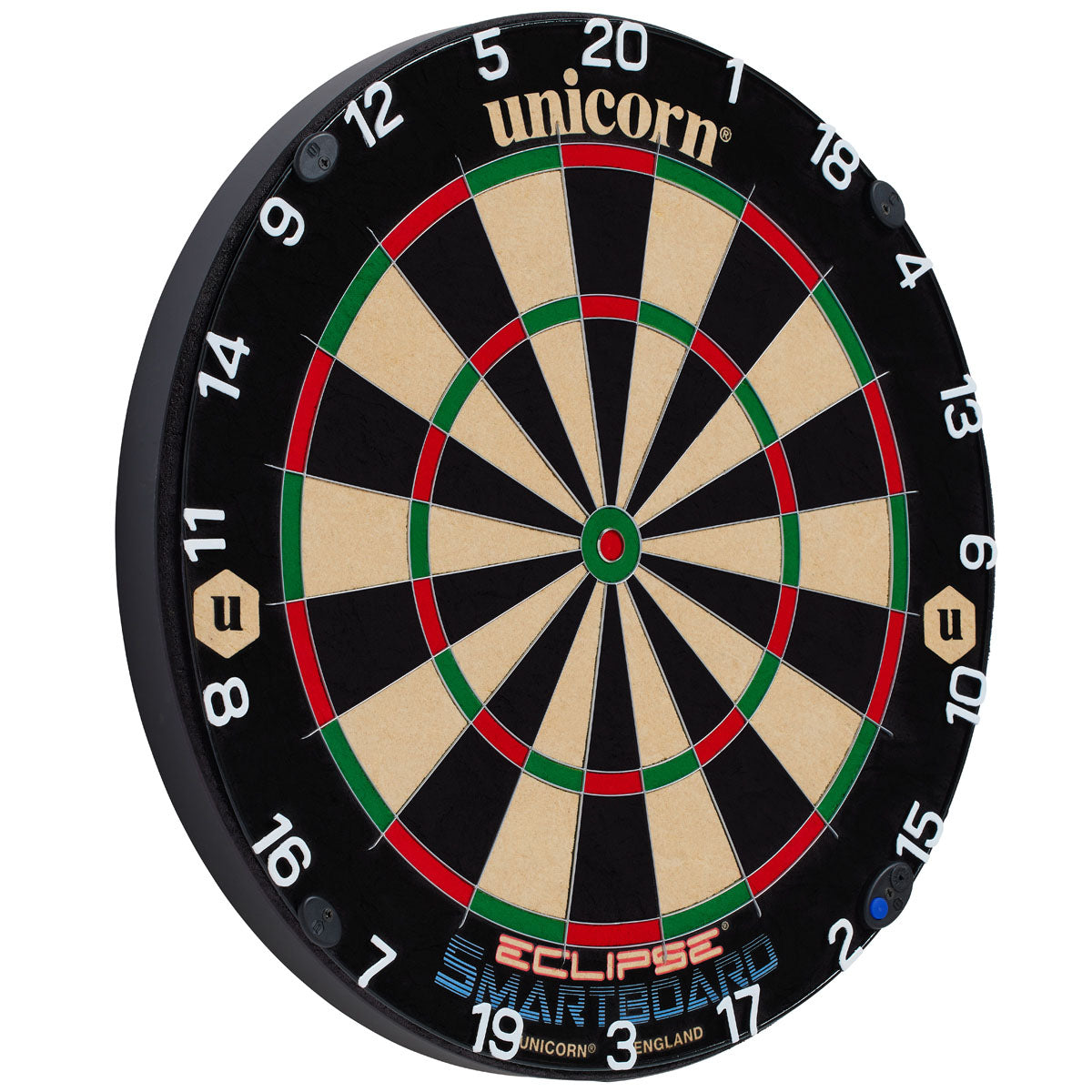 Unicorn Smartboard Eclipse Dartboard alternate product image showing the dartboard and product contents