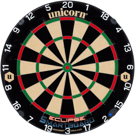 Unicorn Smartboard Eclipse Dartboard main product image showing the dartboard and product contents