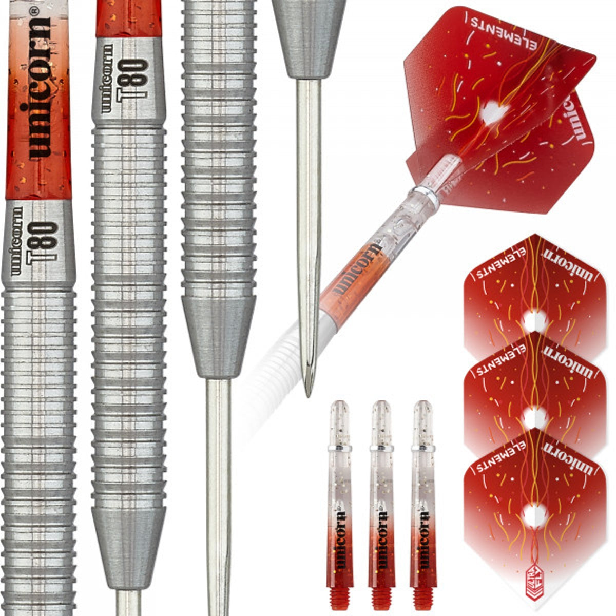 Unicorn Striker Type 1 80% Tungsten Steel Tip Darts – Double Top Darts