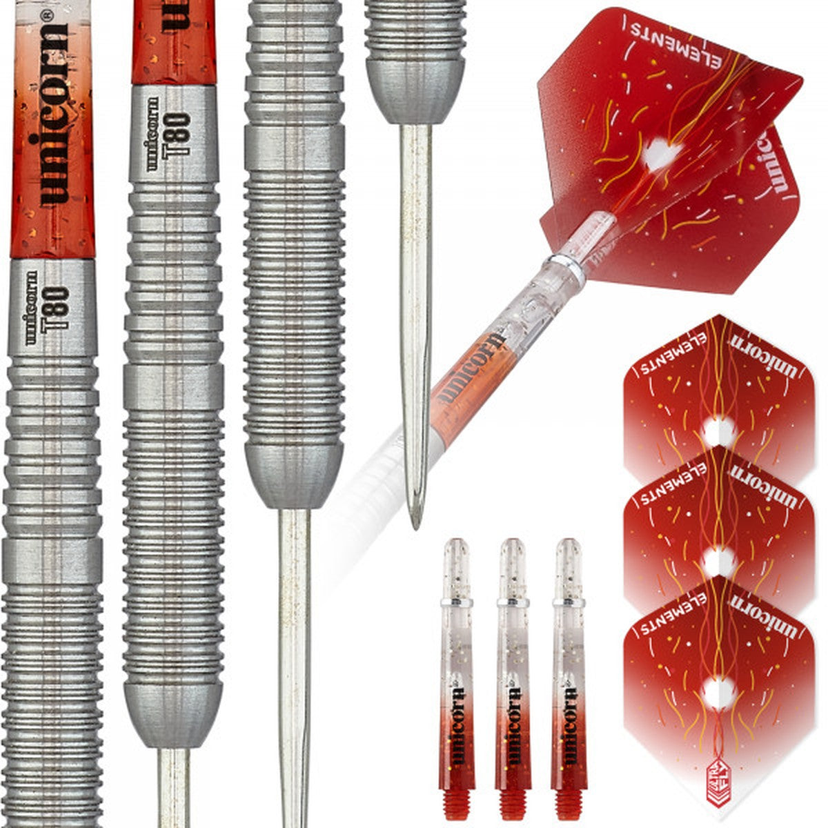 Striker Type 6 Steel Tip Darts contents image displaying everything included inside the package