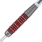 The Machine James Wade 90 Percent Tungsten Steel Tip Darts close up image showing detailed grip patterns, machining, coating, and precision craftsmanship