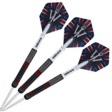 The Machine James Wade Steel Tip Darts image showing the complete three dart set together highlighting barrel design consistency and styling