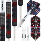 The Machine James Wade Steel Tip Darts contents image displaying everything included inside the package