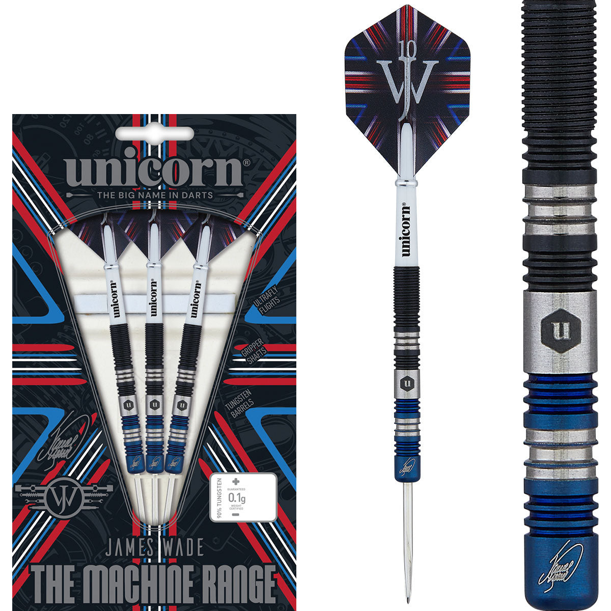 ハードダーツ　James Wade The Machine Range 23g The Machine James Wade Two-Tone 90% Tungsten Steel Tip Darts by