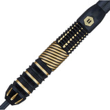 Top Brass 2 Steel Tip Darts close up image showing detailed grip patterns, machining, coating, and precision craftsmanship