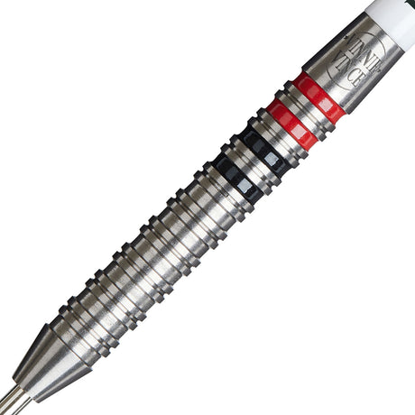 Vincent D'Hondt Steel Tip Darts close up image showing detailed grip patterns, machining, coating, and precision craftsmanship