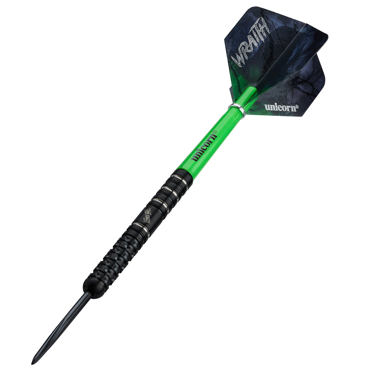 Wraith Callan Rydz Phase 2 Steel Tip Darts angled product image displaying the barrel profile, grip layout, and design features