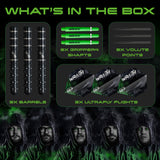 Wraith Callan Rydz Phase 2 Steel Tip Darts contents image displaying everything included inside the package