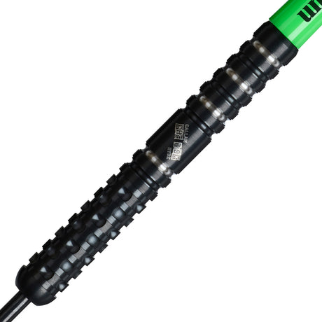 Wraith Callan Rydz Phase 2 Steel Tip Darts close up image showing detailed grip patterns, machining, coating, and precision craftsmanship