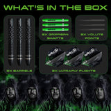 Wraith Gary Anderson Phase 6 Steel Tip Darts contents image displaying everything included inside the package