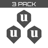 Wraith Ultrafly BW Dart Flights by Unicorn graphic showing the flights come in a pack of 3.