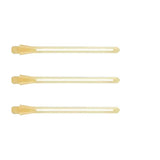 Three-pack of blue Unicorn Slikstik dart stems with smooth and minimalist styling.