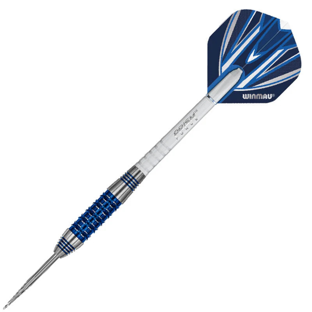 Andy Fordham Blue Titanium Nitride Steel Tip Darts angled product image displaying the barrel profile, grip layout, and design features