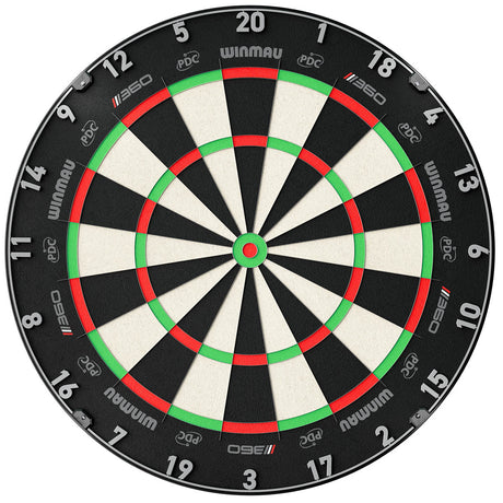 Winmau Blade 360 Triple Core Dartboard main product image showing the dartboard and product contents
