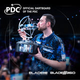 Winmau Blade 360 Triple Core Dartboard PDC branding showing these dartboards are the official dartboard of the PDC