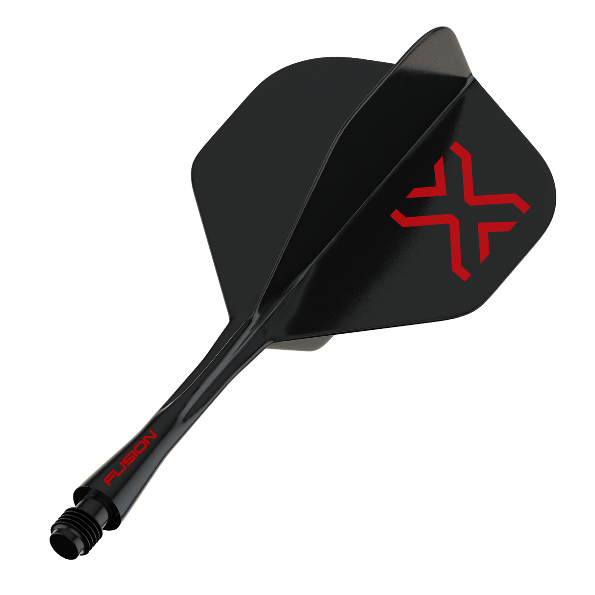 Winmau Blade X Fusion Integrated Flights & Shafts angled view highlighting the product design and profile.