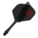 Winmau Blade X Fusion Integrated Flights & Shafts angled view highlighting the product design and profile.
