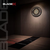 Winmau Blade X Official PDC Dartboard image showing a different angle in a real life scenario