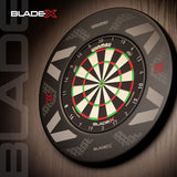Winmau Blade X Official PDC Dartboard image in a real life scenario