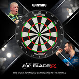 Winmau Blade X Official PDC Dartboard main product image showing the branding of the PDC and Winmau
