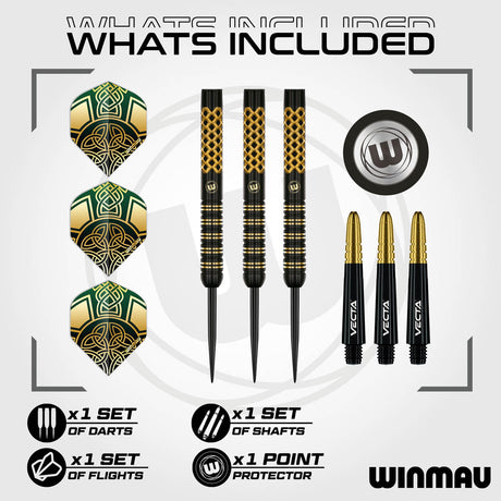 Brendan Dolan Signature Series Steel Tip Darts contents image displaying everything included inside the package