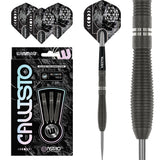 Callisto 02 Steel Tip Darts main product image showing the darts, packaging, flights, shafts, and included accessories