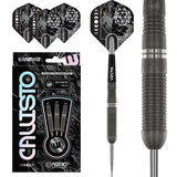 Callisto 03 Steel Tip Darts main product image showing the darts, packaging, flights, shafts, and included accessories