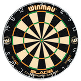 Winmau Champions Choice Dual Core Trainer Dartboard main product image showing the dartboard and product contents