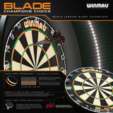 Winmau Champions Choice Dual Core Trainer Dartboard outer box rear image showing the retail packaging and branding