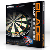 Winmau Champions Choice Dual Core Trainer Dartboard outer box image showing the retail packaging and branding