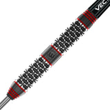 Cypher Steel Tip Darts close up image showing detailed grip patterns, machining, coating, and precision craftsmanship