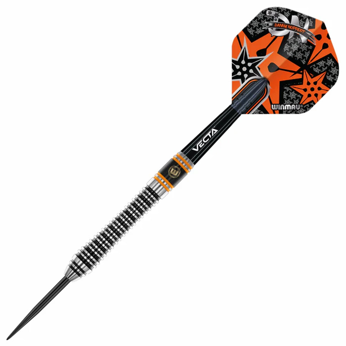 Danny Noppert Signature Edition 2.0 Steel Tip Darts angled product image displaying the barrel profile, grip layout, and design features