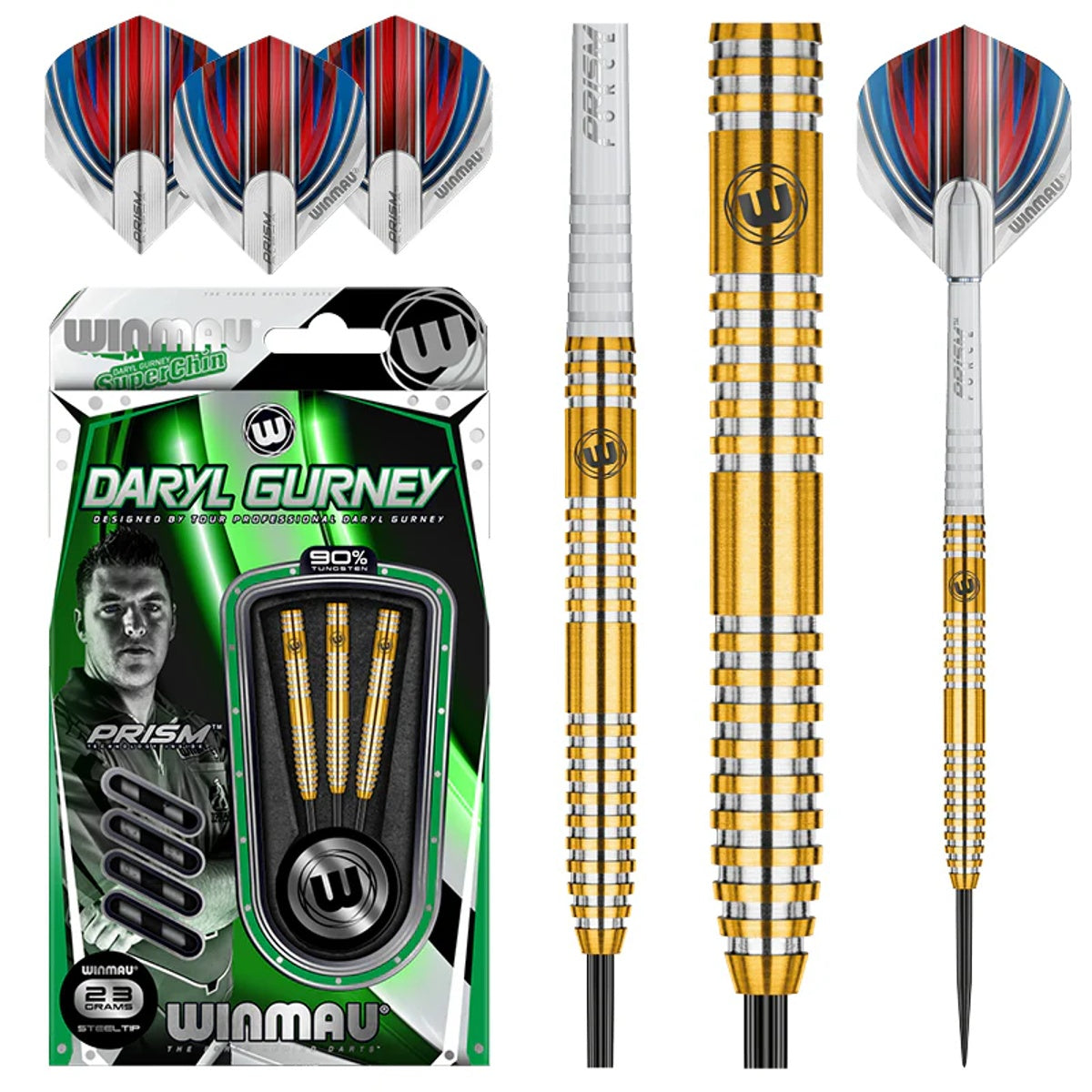 Daryl Gurney Gold / Golden 90% Tungsten Steel Tip Darts by Winmau