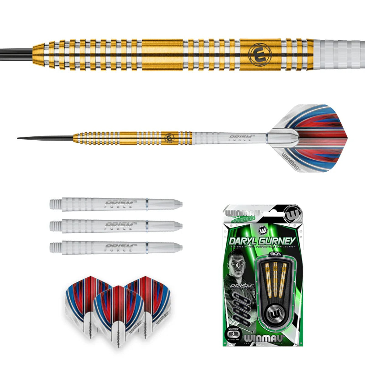 Daryl Gurney Gold / Golden 90% Tungsten Steel Tip Darts by Winmau