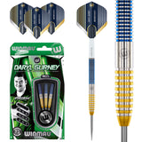 Daryl Gurney SC 1.0 Series Steel Tip Darts main product image showing the darts, packaging, flights, shafts, and included accessories