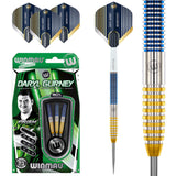 Daryl Gurney SC 1.0 Series Steel Tip Darts main product image showing the darts, packaging, flights, shafts, and included accessories