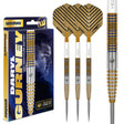 Daryl Gurney Signature Edition Steel Tip Darts main product image showing the darts, packaging, flights, shafts, and included accessories